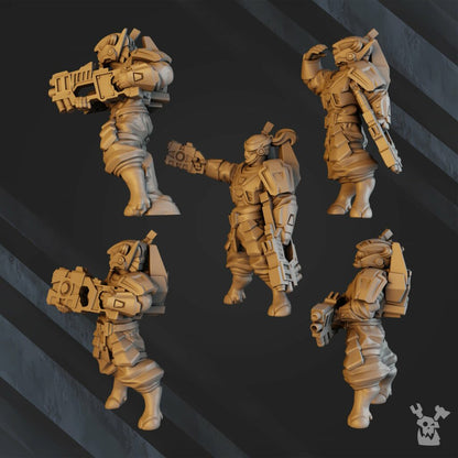 Tuai Breakout Team, proxy miniature, squad, 28mm heroic scale unpainted resin, view 5