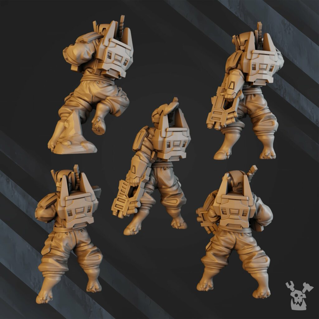 Tuai Breakout Team, proxy miniature, squad, 28mm heroic scale unpainted resin, view 6