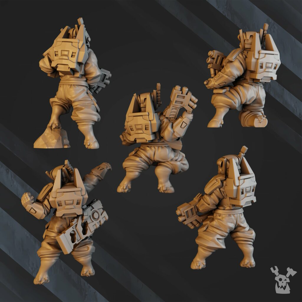 Tuai Breakout Team, proxy miniature, squad, 28mm heroic scale unpainted resin, view 9
