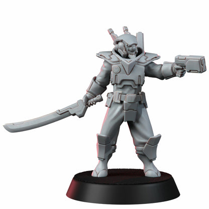Tuai Breakout Warrior, proxy miniature, infantry, 28mm heroic scale unpainted resin
