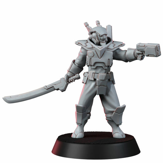 Tuai Breakout Warrior, proxy miniature, infantry, 28mm heroic scale unpainted resin