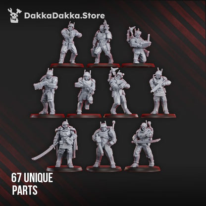 Tuai Circumsolar Infantry Squad, proxy miniature, 28mm heroic scale unpainted resin
