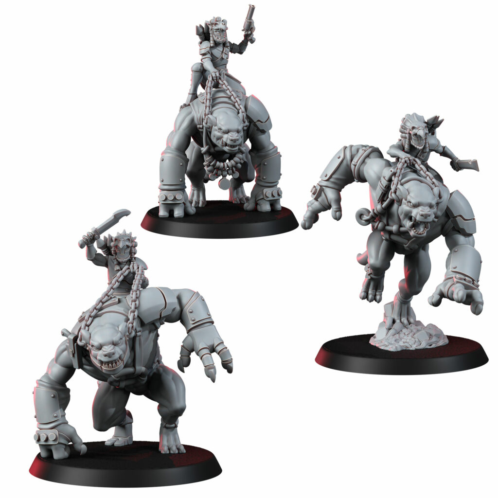 Tuai Mar-Duk Tribe Furybeasts Squad, proxy miniature, 28mm heroic scale unpainted resin