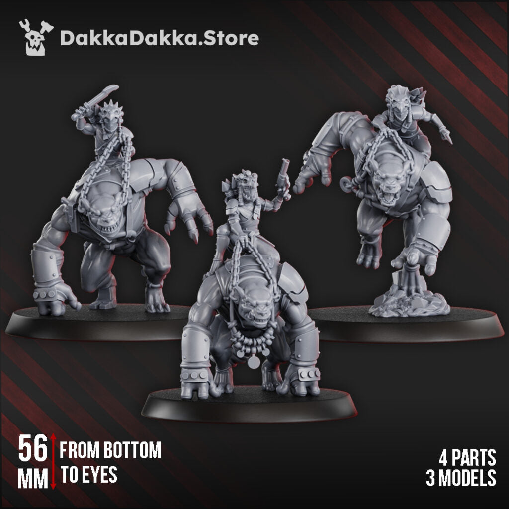 Tuai Mar-Duk Tribe Furybeasts Squad, proxy miniature, 28mm heroic scale unpainted resin, view 2
