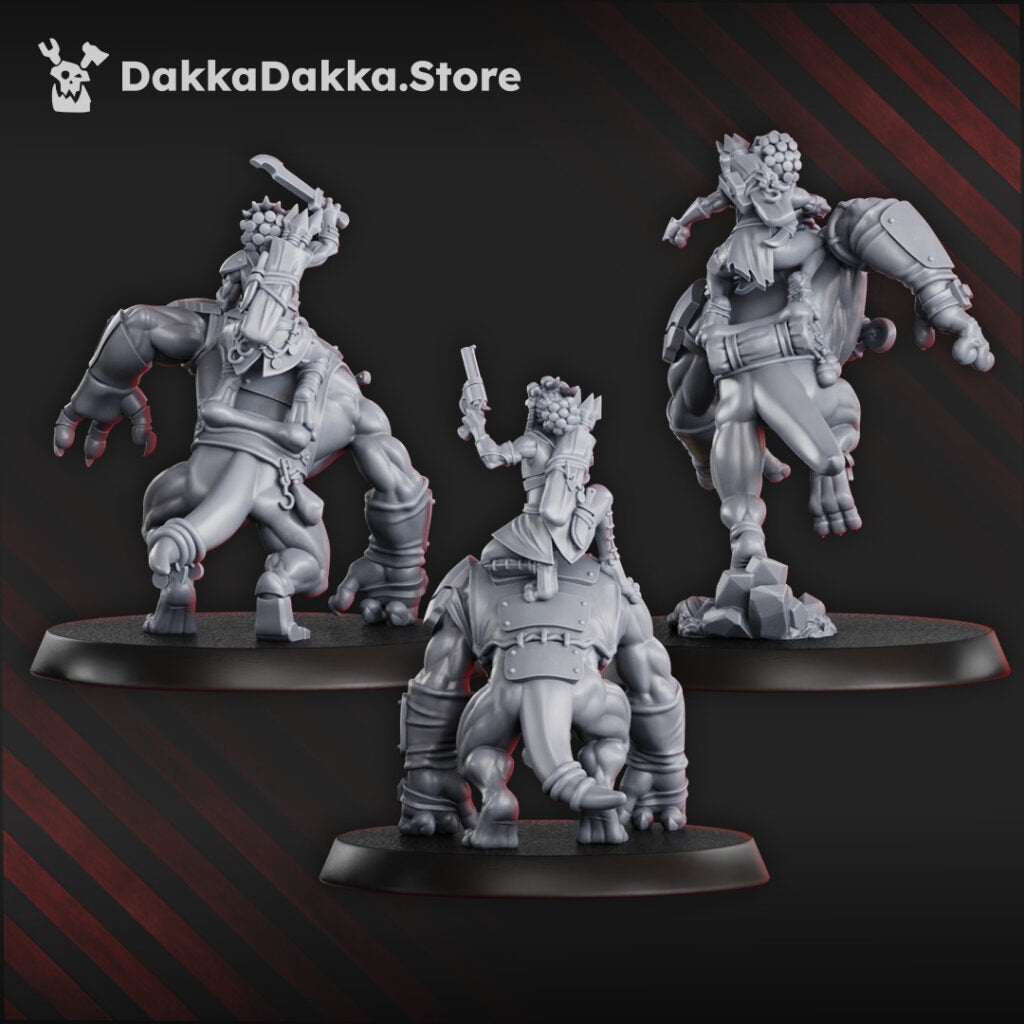 Tuai Mar-Duk Tribe Furybeasts Squad, proxy miniature, 28mm heroic scale unpainted resin, view 3