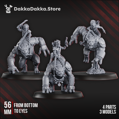 Tuai Mar-Duk Tribe Furybeasts Squad, proxy miniature, 28mm heroic scale unpainted resin, view 6