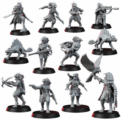 Tuai Mar-Duk Tribe Liquidation Squad, proxy miniature, 28mm heroic scale unpainted resin