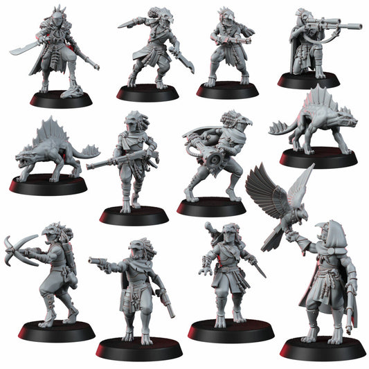 Tuai Mar-Duk Tribe Liquidation Squad, proxy miniature, 28mm heroic scale unpainted resin