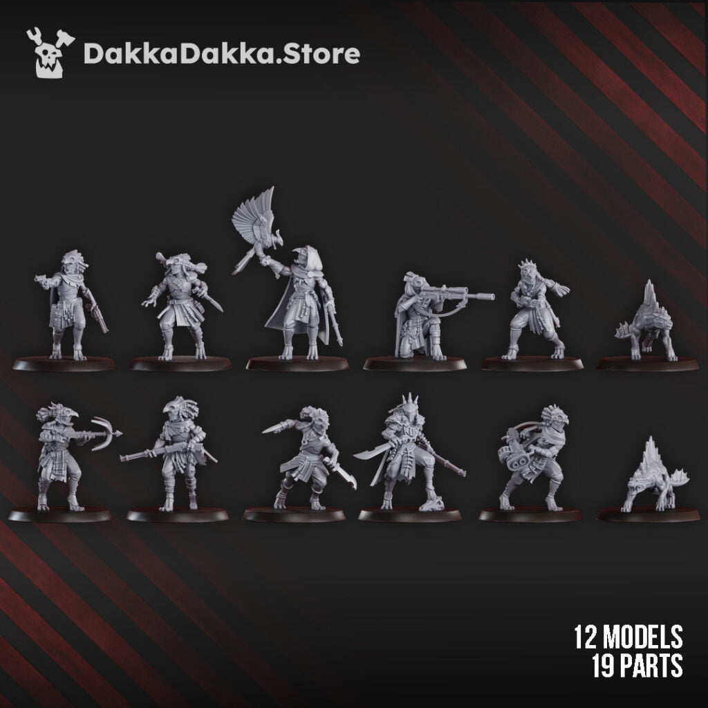 Tuai Mar-Duk Tribe Liquidation Squad, proxy miniature, 28mm heroic scale unpainted resin, view 3