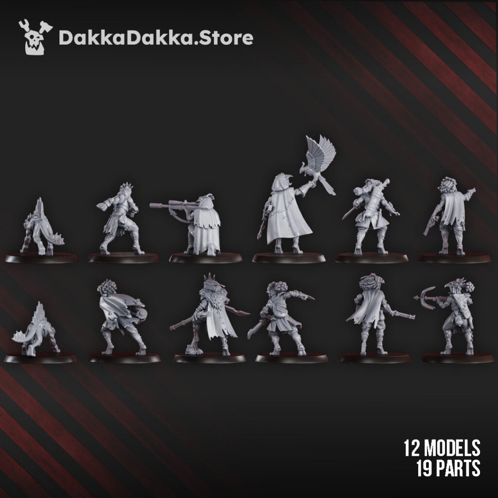 Tuai Mar-Duk Tribe Liquidation Squad, proxy miniature, 28mm heroic scale unpainted resin, view 4