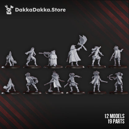 Tuai Mar-Duk Tribe Liquidation Squad, proxy miniature, 28mm heroic scale unpainted resin, view 4