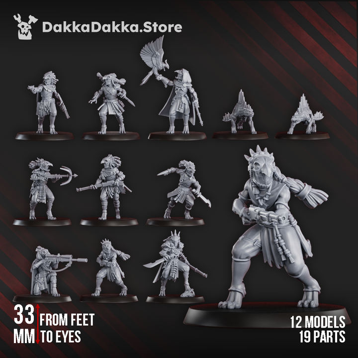 Tuai Mar-Duk Tribe Liquidation Squad, proxy miniature, 28mm heroic scale unpainted resin, view 6