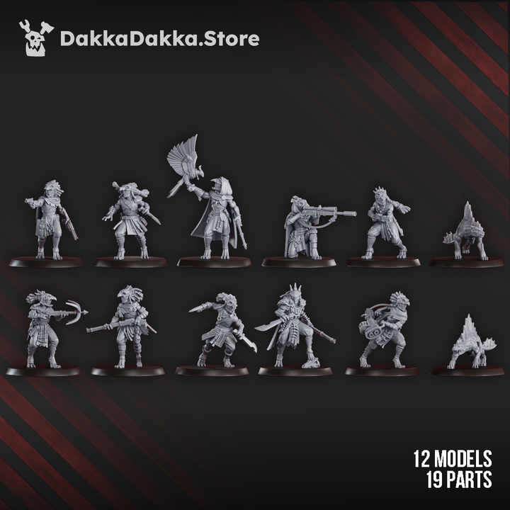 Tuai Mar-Duk Tribe Liquidation Squad, proxy miniature, 28mm heroic scale unpainted resin, view 7