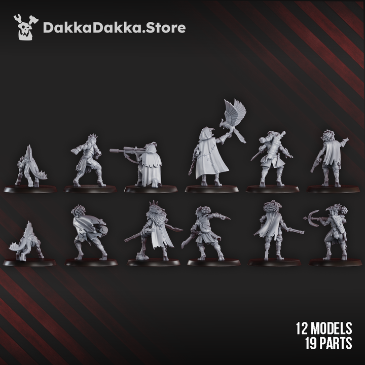 Tuai Mar-Duk Tribe Liquidation Squad, proxy miniature, 28mm heroic scale unpainted resin, view 8