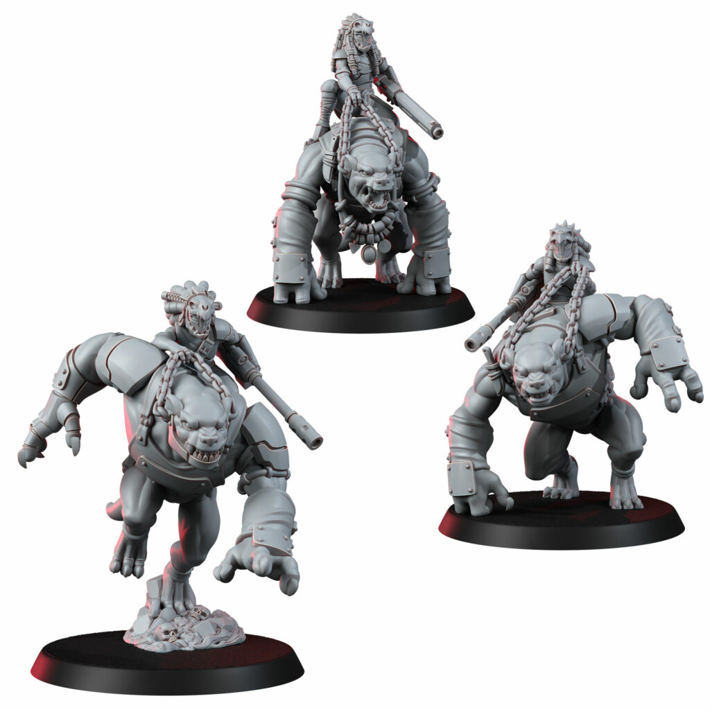 Tuai Mar-Duk Tribe Riders Squad, proxy miniature, 28mm heroic scale unpainted resin