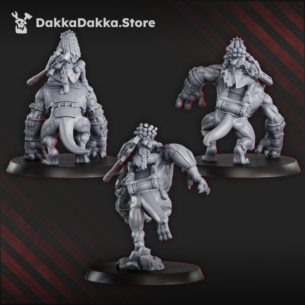 Tuai Mar-Duk Tribe Riders Squad, proxy miniature, 28mm heroic scale unpainted resin, view 3