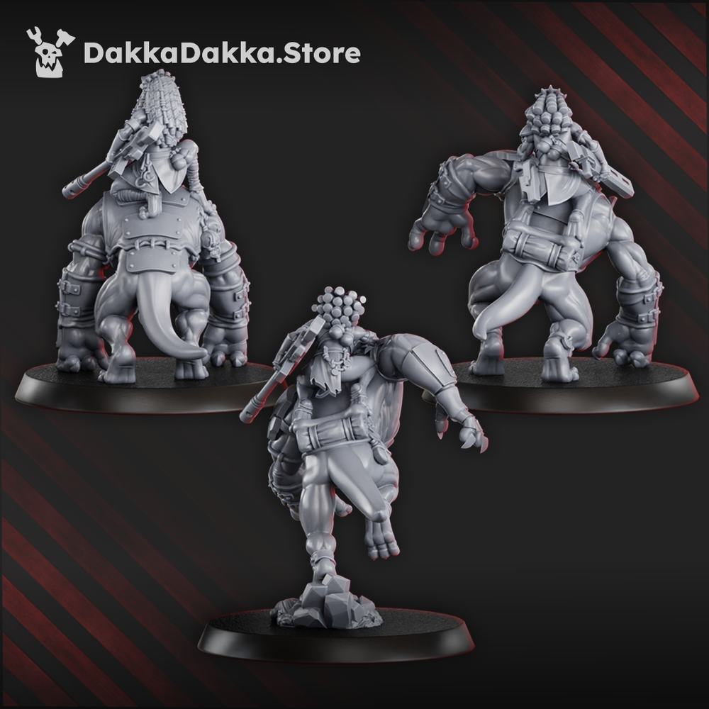 Tuai Mar-Duk Tribe Riders Squad, proxy miniature, 28mm heroic scale unpainted resin, view 7