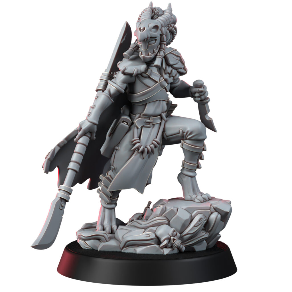 Tuai Mar-Duk Tribe Warchief, proxy miniature, 28mm heroic scale unpainted resin