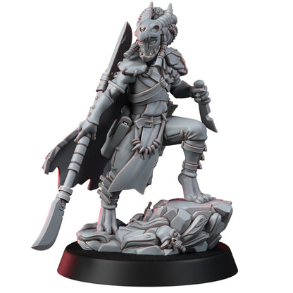 Tuai Mar-Duk Tribe Warchief, proxy miniature, 28mm heroic scale unpainted resin