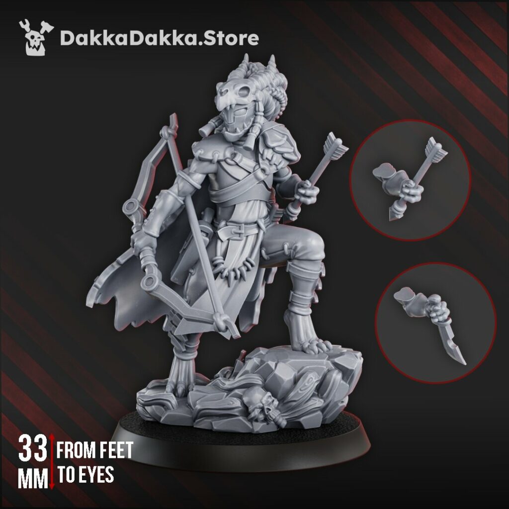 Tuai Mar-Duk Tribe Warchief, proxy miniature, 28mm heroic scale unpainted resin, view 2