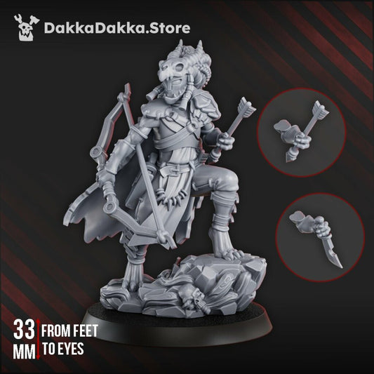 Tuai Mar-Duk Tribe Warchief, proxy miniature, 28mm heroic scale unpainted resin, view 2