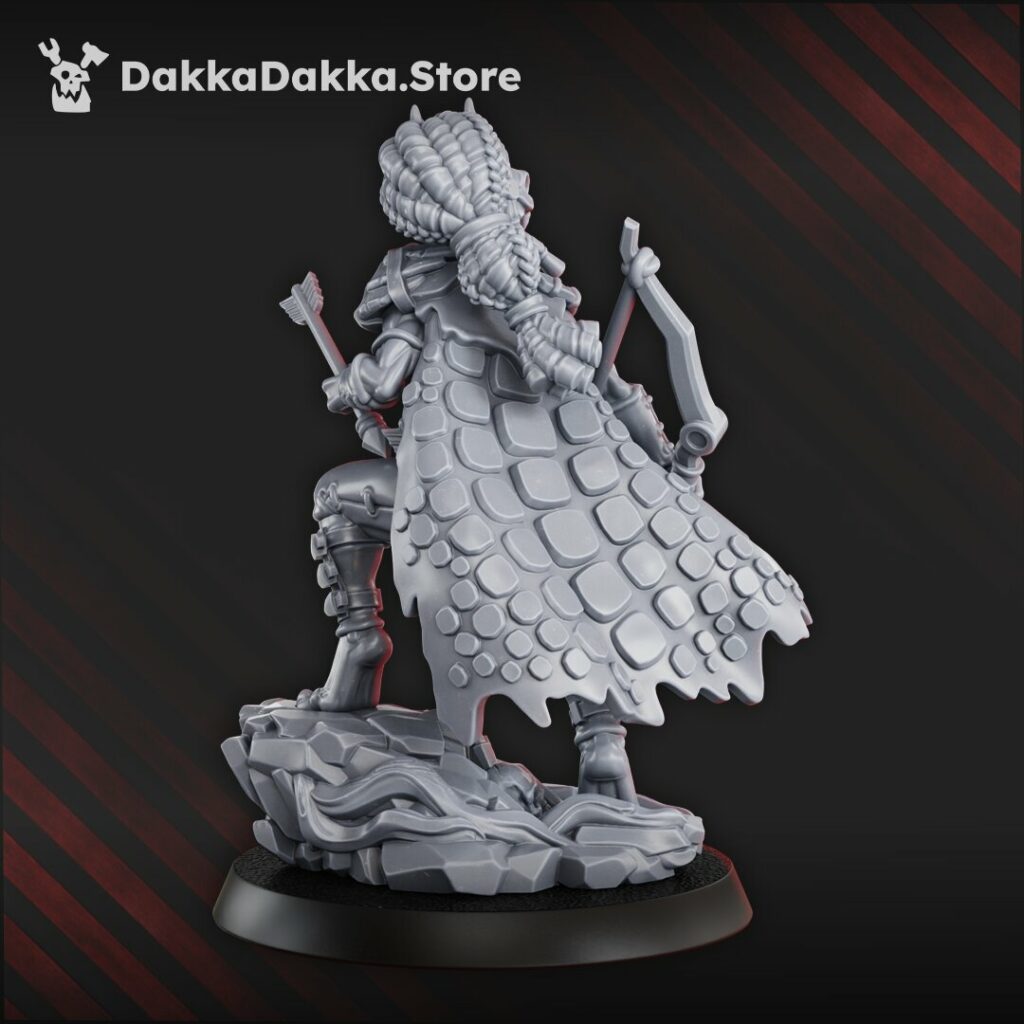Tuai Mar-Duk Tribe Warchief, proxy miniature, 28mm heroic scale unpainted resin, view 3