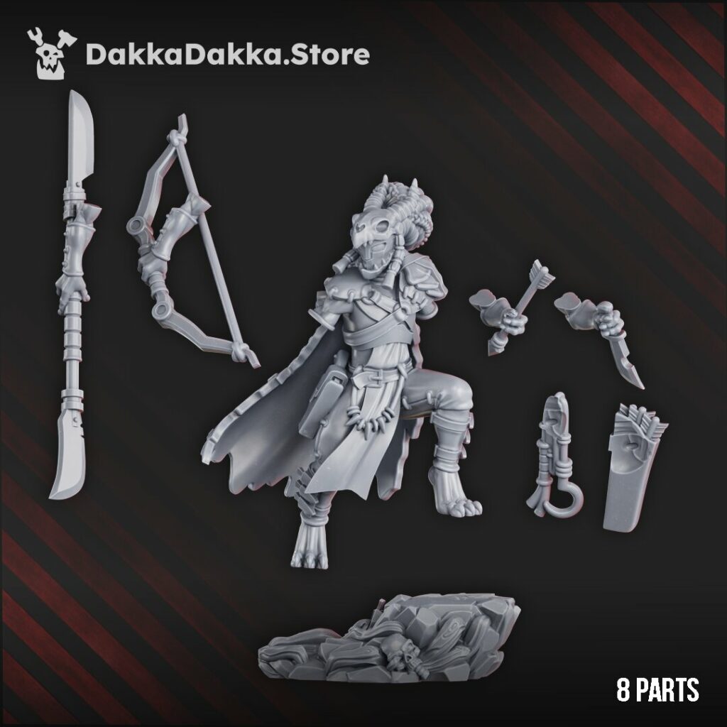 Tuai Mar-Duk Tribe Warchief, proxy miniature, 28mm heroic scale unpainted resin, view 4