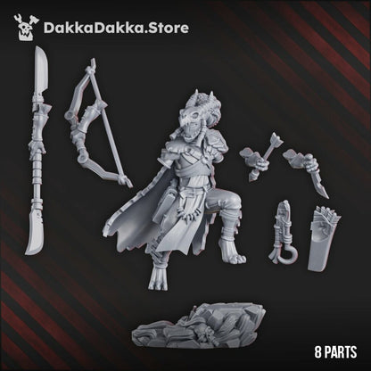 Tuai Mar-Duk Tribe Warchief, proxy miniature, 28mm heroic scale unpainted resin, view 4