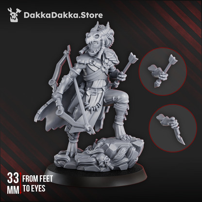 Tuai Mar-Duk Tribe Warchief, proxy miniature, 28mm heroic scale unpainted resin, view 5