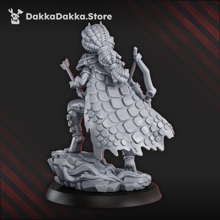 Tuai Mar-Duk Tribe Warchief, proxy miniature, 28mm heroic scale unpainted resin, view 6