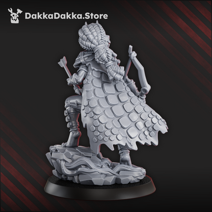 Tuai Mar-Duk Tribe Warchief, proxy miniature, 28mm heroic scale unpainted resin, view 6