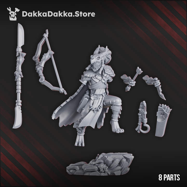 Tuai Mar-Duk Tribe Warchief, proxy miniature, 28mm heroic scale unpainted resin, view 7