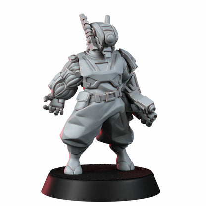 Tuai Operations Team V1, proxy miniature, squad, 28mm heroic scale unpainted resin, view 6