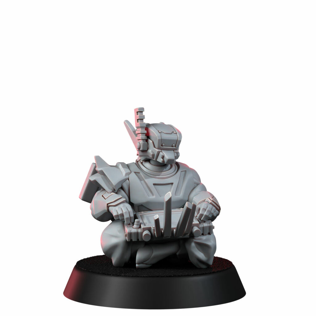 Tuai Operations Team V1, proxy miniature, squad, 28mm heroic scale unpainted resin, view 7