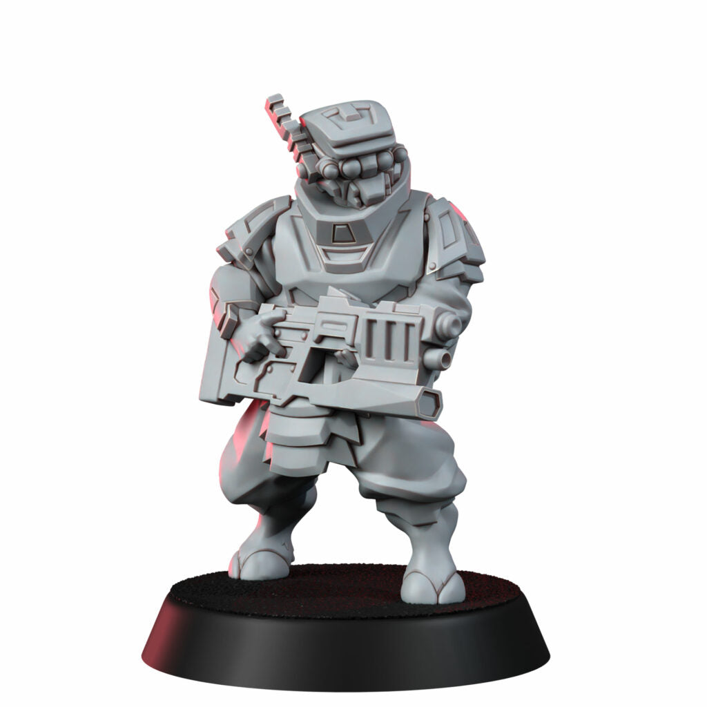 Tuai Operations Team V1, proxy miniature, squad, 28mm heroic scale unpainted resin, view 8