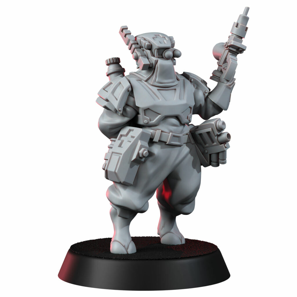 Tuai Operations Team V1, proxy miniature, squad, 28mm heroic scale unpainted resin, view 9
