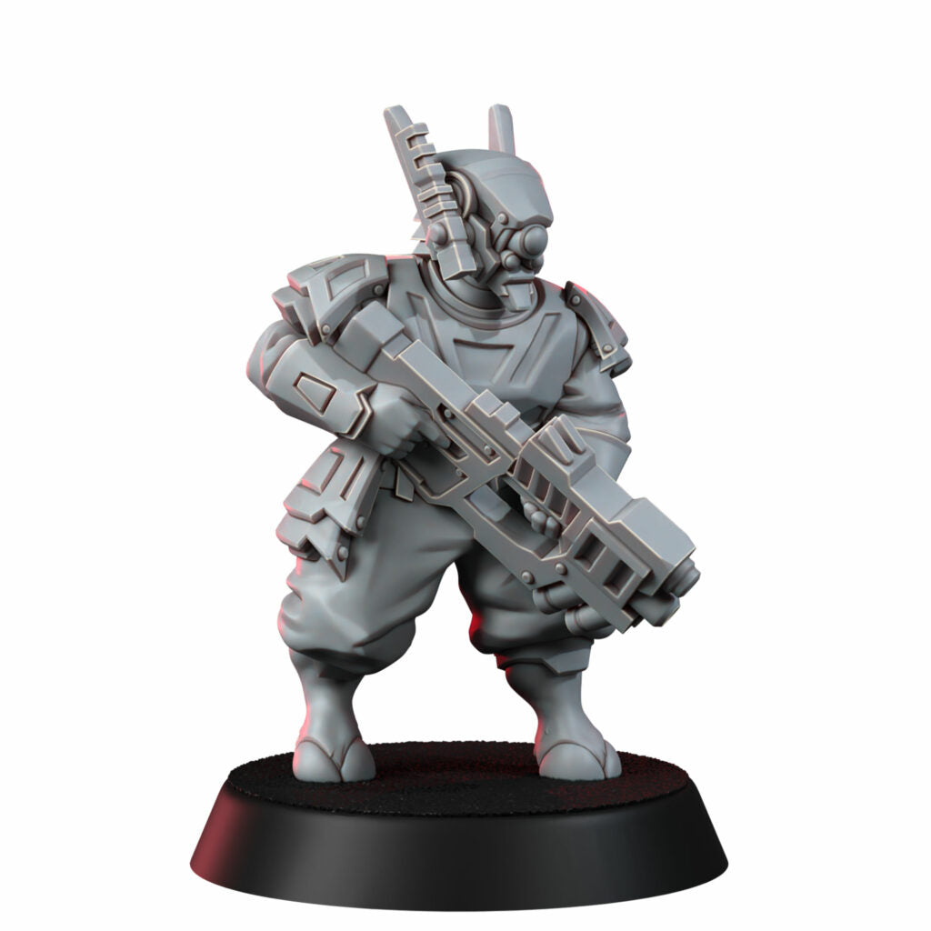 Tuai Operations Team V2, proxy miniature, squad, 28mm heroic scale unpainted resin, view 7