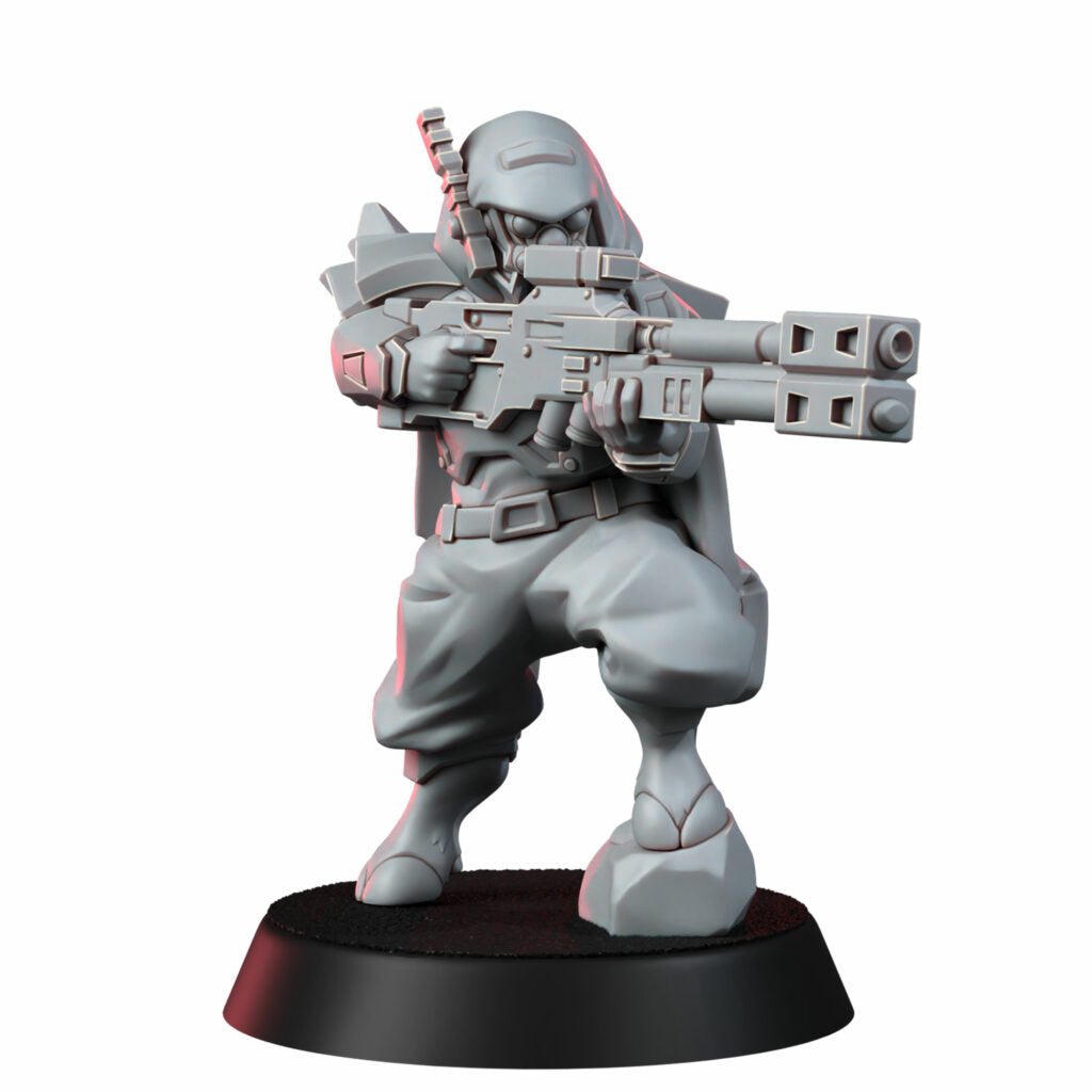 Tuai Operations Team V2, proxy miniature, squad, 28mm heroic scale unpainted resin, view 8