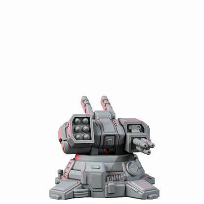 Tuai Robot Planes And Turret, proxy miniature, artillery, 28mm heroic scale unpainted resin, view 3
