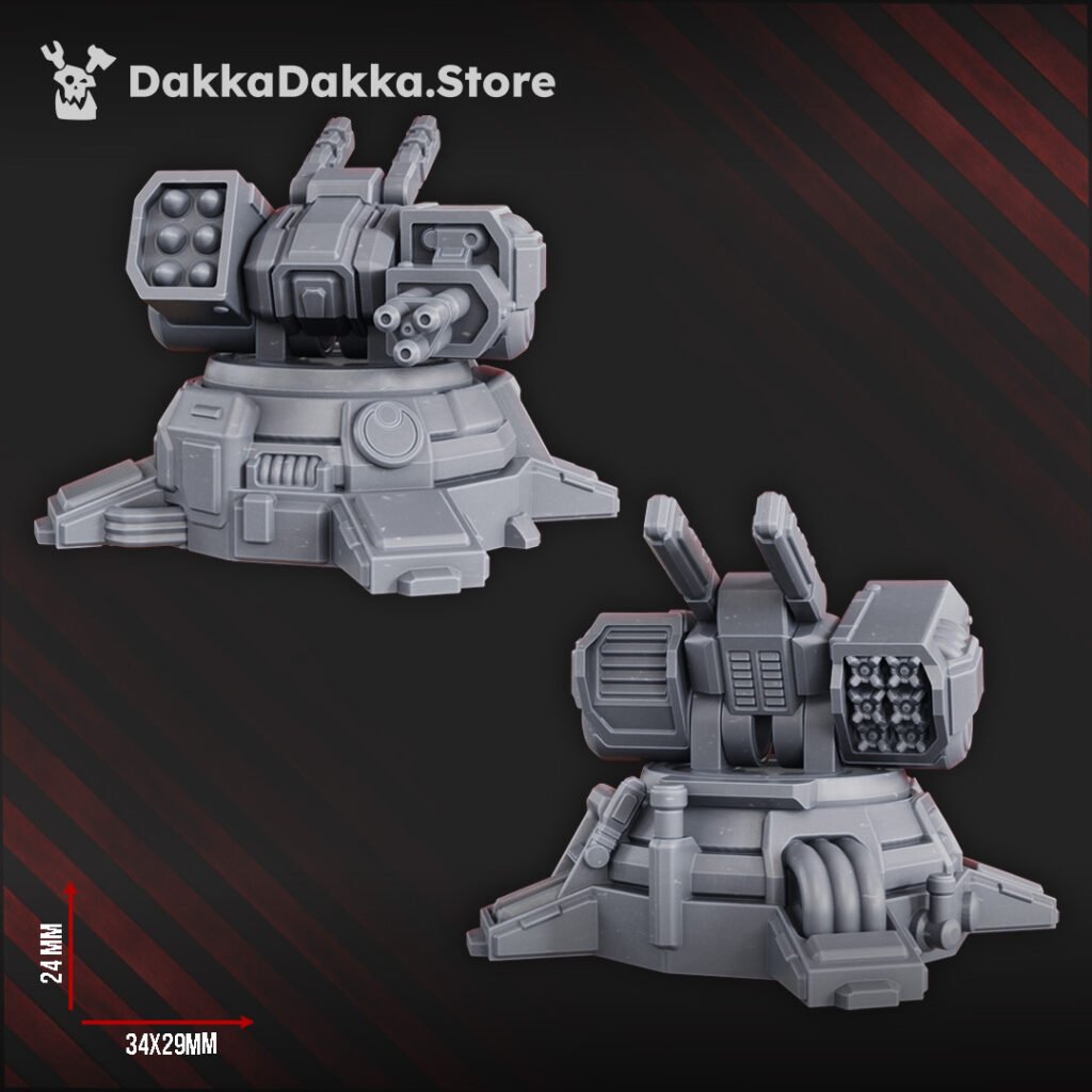Tuai Robot Planes And Turret, proxy miniature, artillery, 28mm heroic scale unpainted resin, view 4