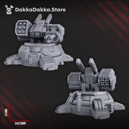 Tuai Robot Planes And Turret, proxy miniature, artillery, 28mm heroic scale unpainted resin, view 4