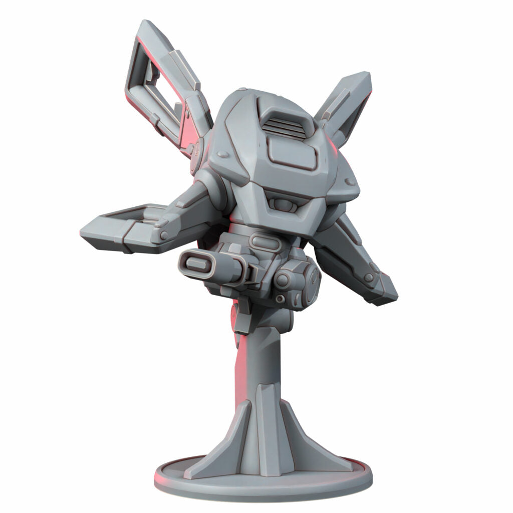 Tuai Robot Planes And Turret, proxy miniature, artillery, 28mm heroic scale unpainted resin, view 6