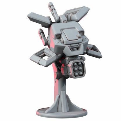 Tuai Robot Planes And Turret, proxy miniature, artillery, 28mm heroic scale unpainted resin, view 9