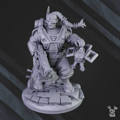Tuai Wanderer, proxy miniature, 28mm heroic scale unpainted resin, view 2