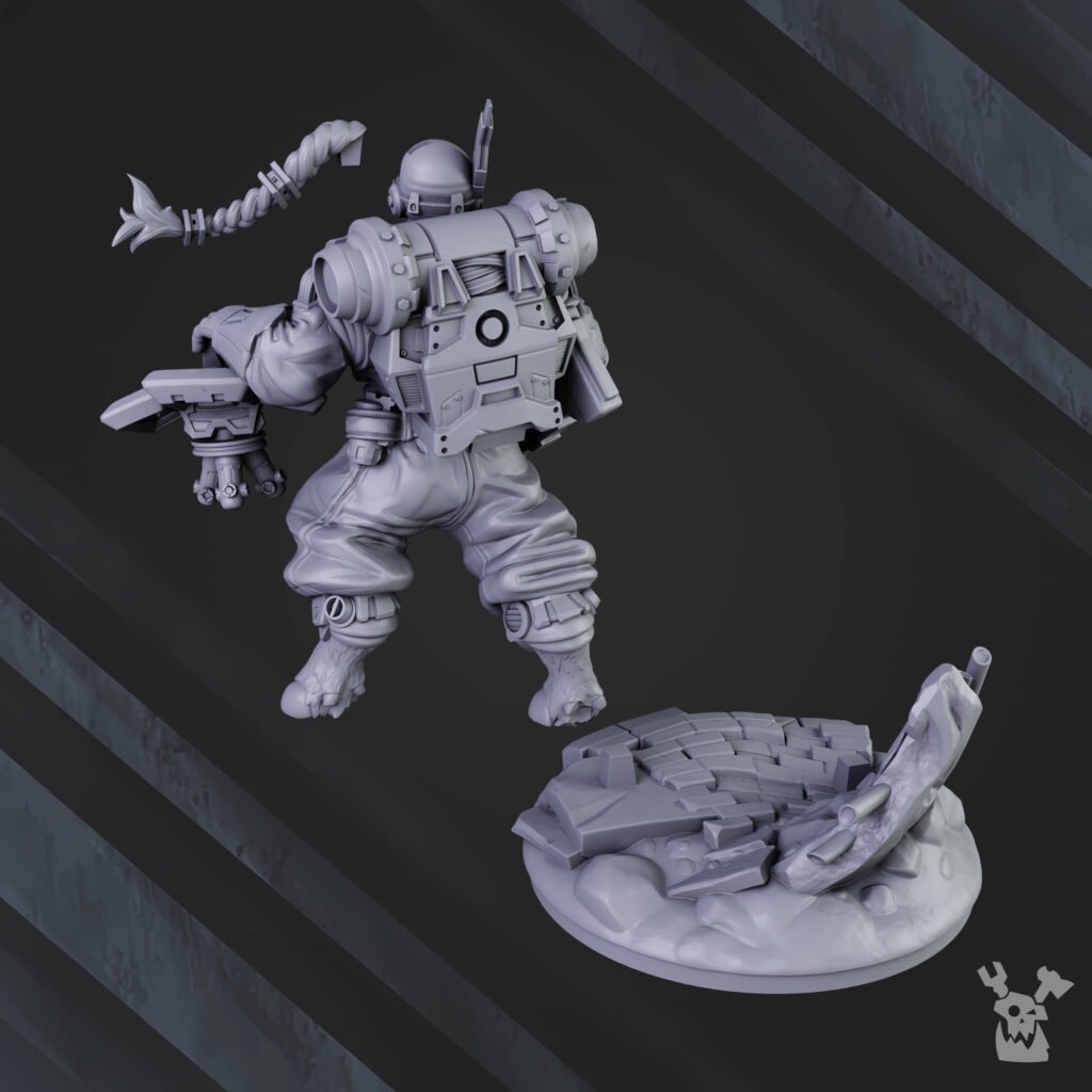 Tuai Wanderer, proxy miniature, 28mm heroic scale unpainted resin, view 7