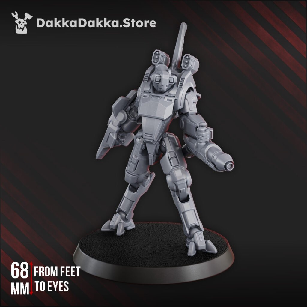 Tuai Warfielder MK III, proxy miniature, 28mm heroic scale unpainted resin, view 2