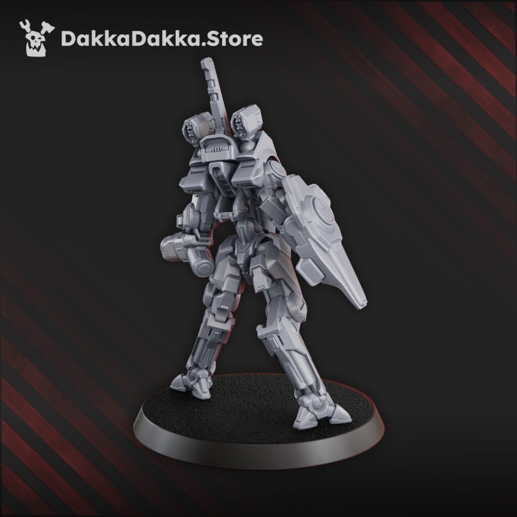 Tuai Warfielder MK III, proxy miniature, 28mm heroic scale unpainted resin, view 3