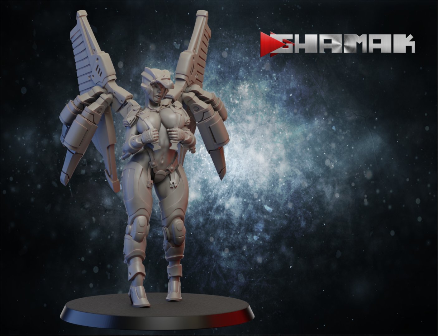 Tuai Valkyrie Rehylde, proxy miniature, 28mm heroic scale unpainted resin