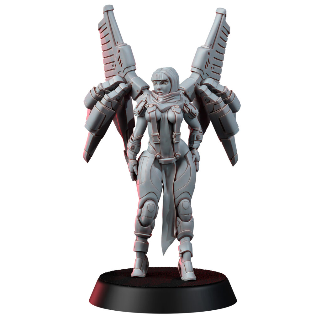 Tuai Valkyrie Thora, proxy miniature, 28mm heroic scale unpainted resin