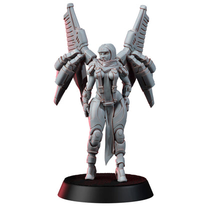 Tuai Valkyrie Thora, proxy miniature, 28mm heroic scale unpainted resin